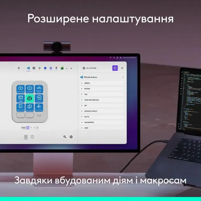 Набор блогера Logitech MX Keypad USB Type-C Pale Grey (920-013892) изображение 7