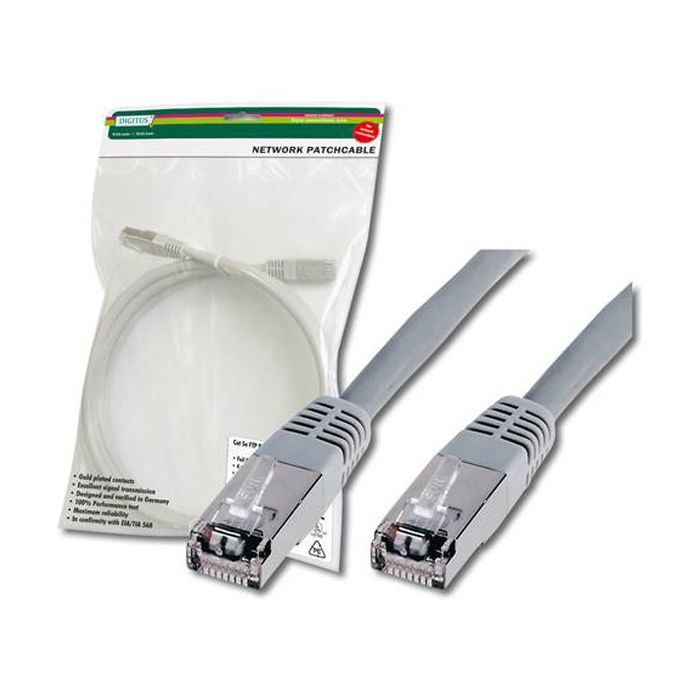 Патч-корд Digitus 0.5м, cat.5e, SF-UTP, AWG 26/7, gray (DK-1531-005)