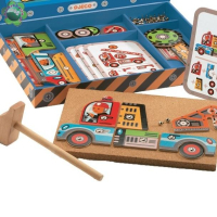 Настольная игра Djeco Аппликация с молоточком Транспорт (DJ06641) изображение 6