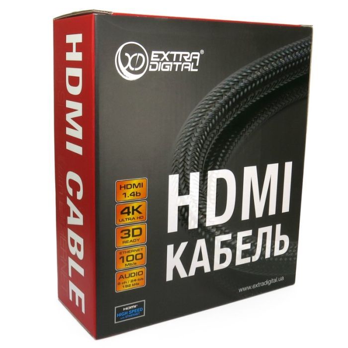 Кабель мультимедийный HDMI to HDMI 10.0m Extradigital (KBH1613) изображение 2