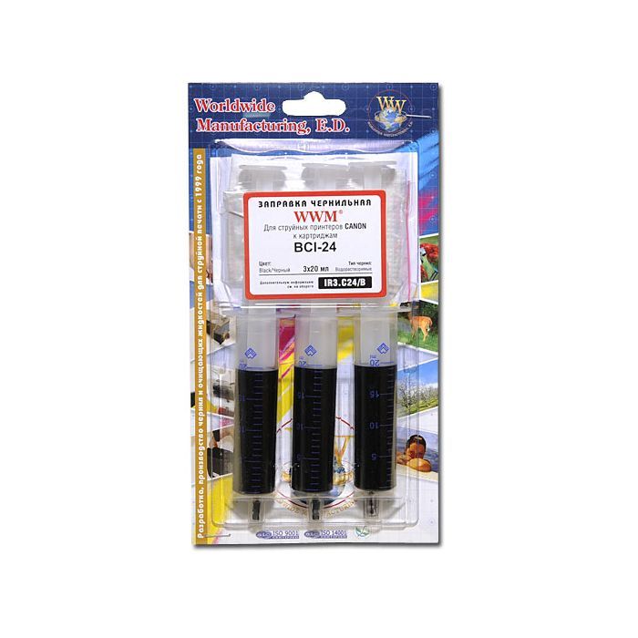 Заправочный набор WWM Canon CLI-521 (3 x 20мл) Black (IR3.C11/B)