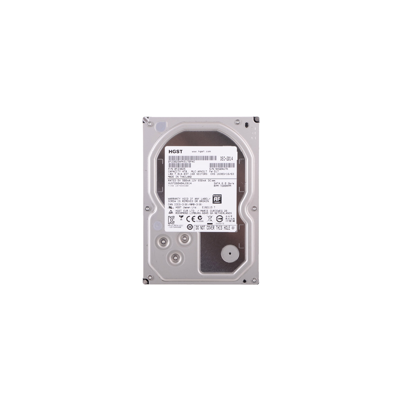 Жесткий диск 3.5" 4TB WDC Hitachi HGST (0F23025 / HUS726040ALE614)