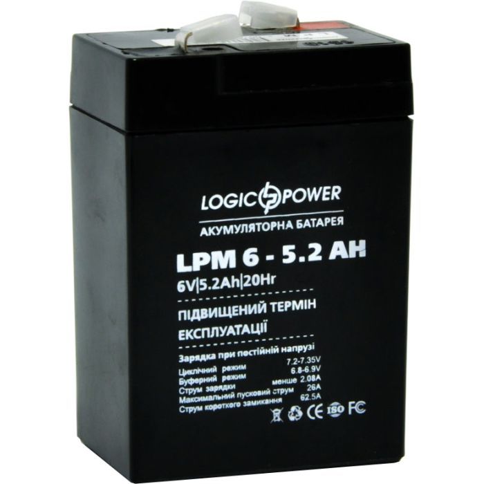 Батарея к ИБП LogicPower LPM 6В 5.2 Ач (4158) изображение 2