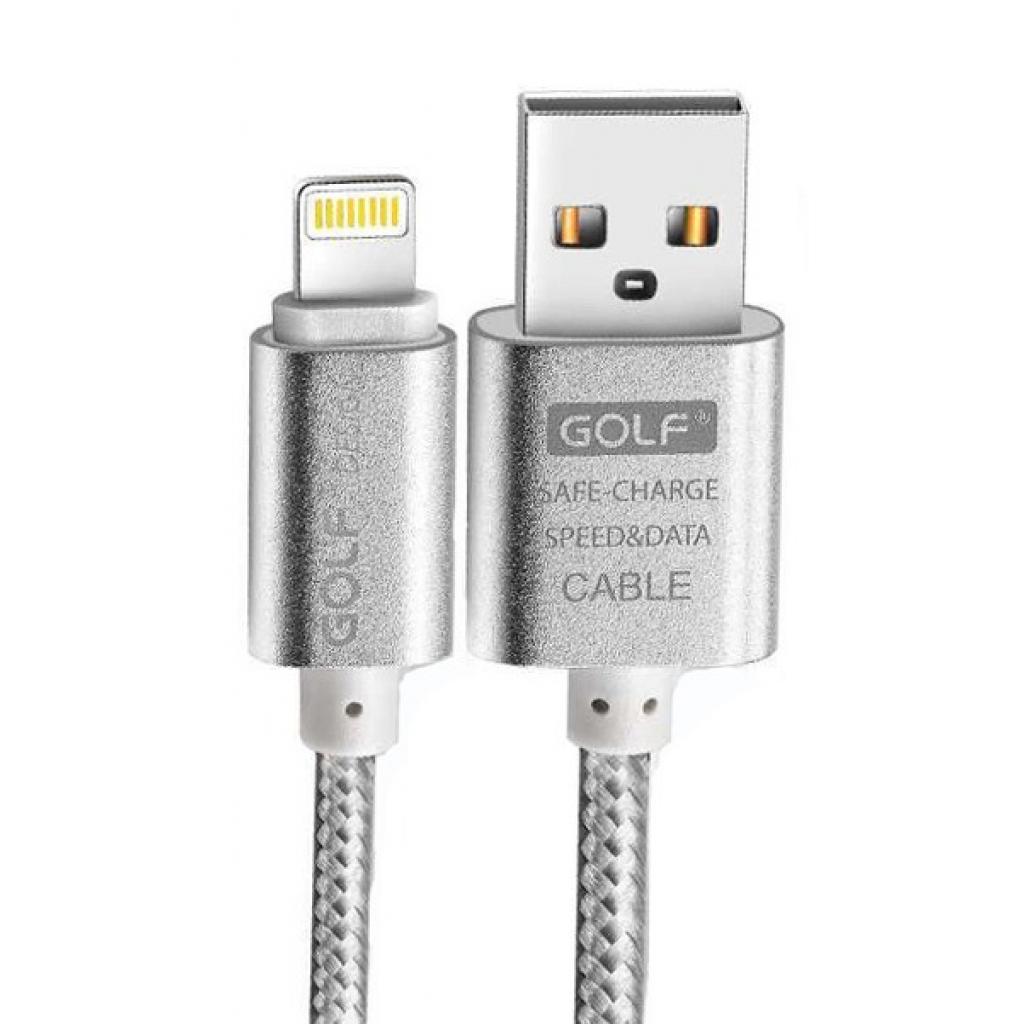 Дата кабель USB 2.0 AM to Lightning Metal Silver Golf (46456 / GC-10)