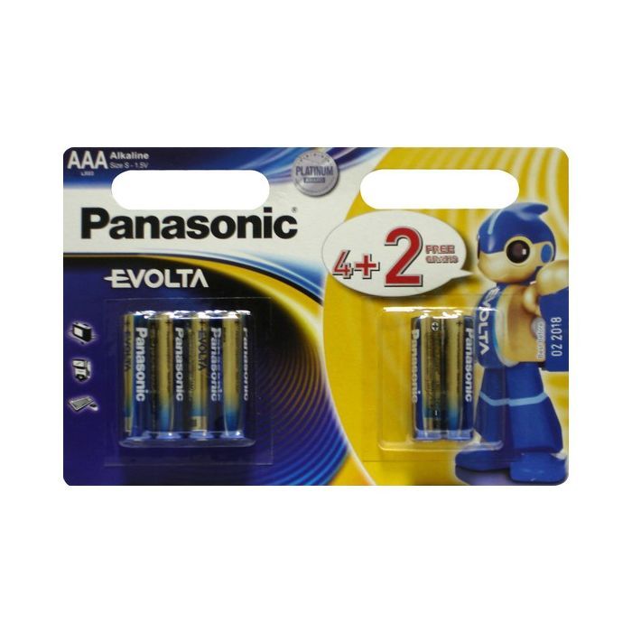 Батарейка Panasonic AAA LR03 Evolta * 6(4+2) (LR03EGE/6B2F)