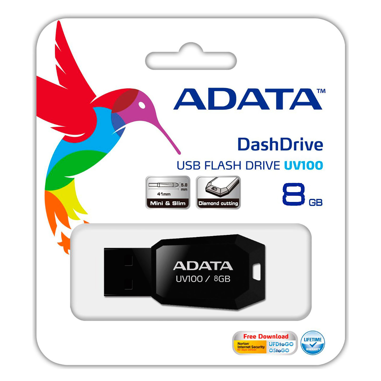 USB флеш накопитель ADATA 16GB DashDrive UV100 Black USB 2.0 (AUV100-16G-RBK) изображение 4