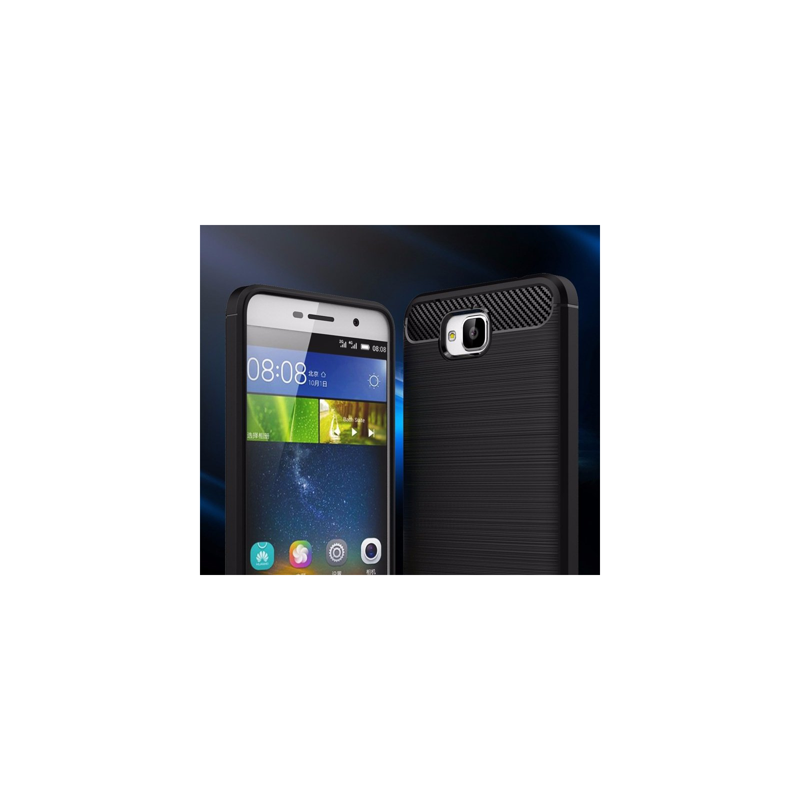 Чехол для мобильного телефона для Huawei Y6 Pro 2017 Carbon Fiber (Black) Laudtec (LT-HY6PROB) изображение 5