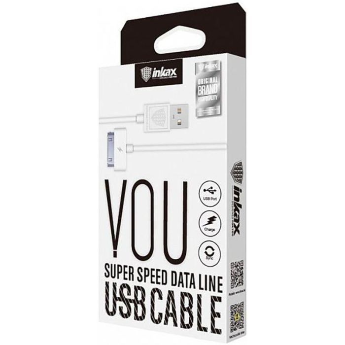 Дата кабель USB 2.0 AM to Apple 30pin 1.0m CK-13 White Inkax (F_62154) изображение 2