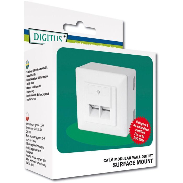Компьютерная розетка Digitus 2xRJ45 STP, cat. 6, для наружной проводки (DN-9006-N) изображение 8