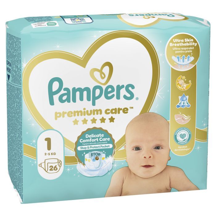 Подгузники Pampers Premium Care Розмір 1 (2-5 кг) 72 шт (8006540858073) изображение 2