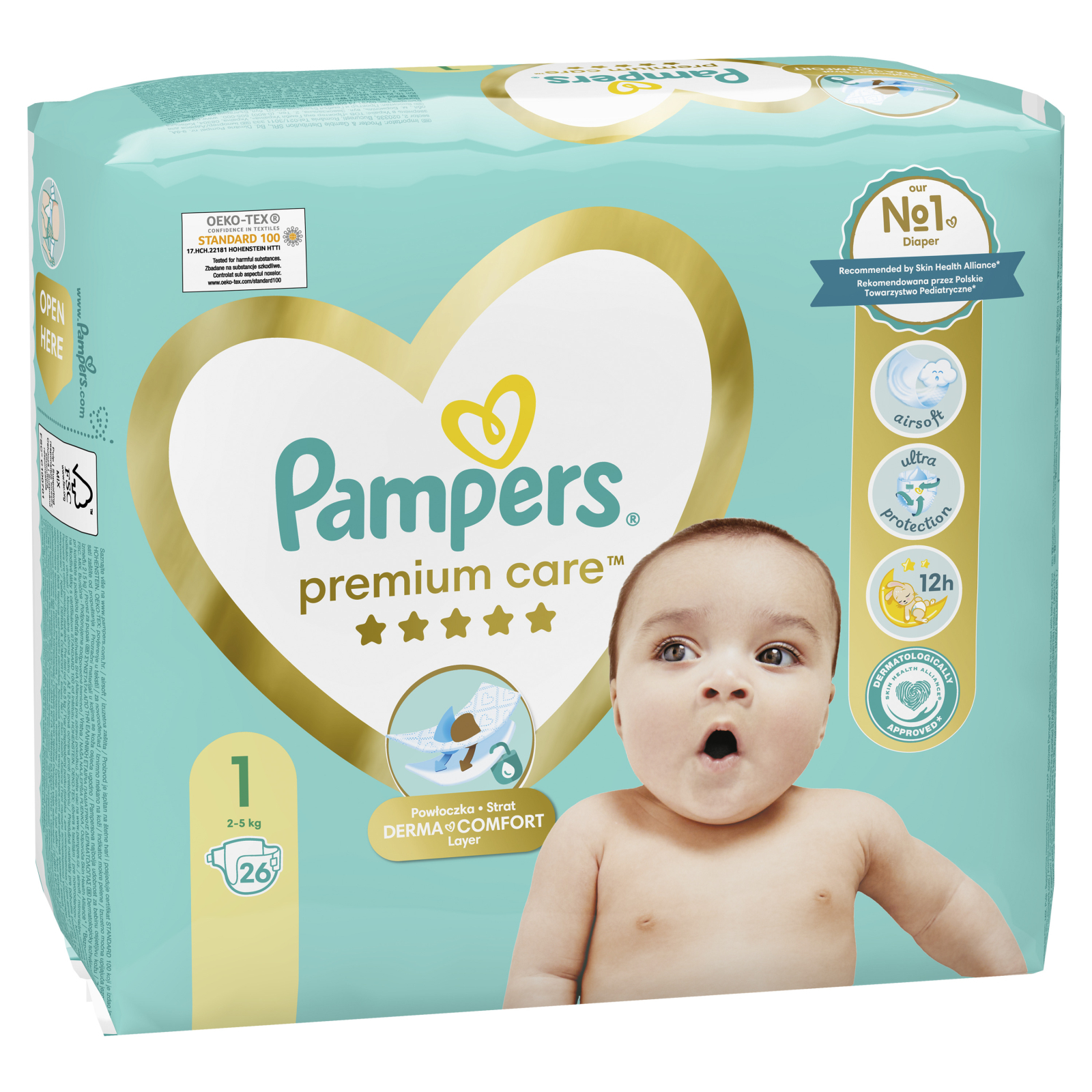 Підгузки Pampers Premium Care Newborn Розмір 1 (2-5 кг) 52 шт (8001841104751) зображення 3
