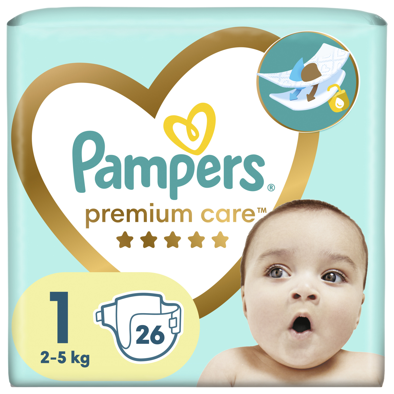 Підгузки Pampers Premium Care Розмір 1 (2-5 кг) 78 шт (8001841104836)