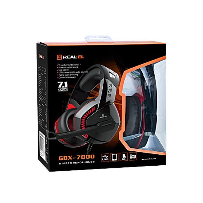 Наушники REAL-EL GDX-7800 Black/Red (EL124100027) изображение 8