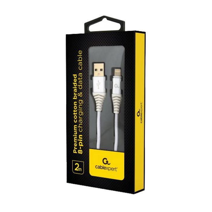 Дата кабель USB 2.0 AM to Lightning 2.0m Cablexpert (CC-USB2B-AMLM-2M-PW) изображение 2
