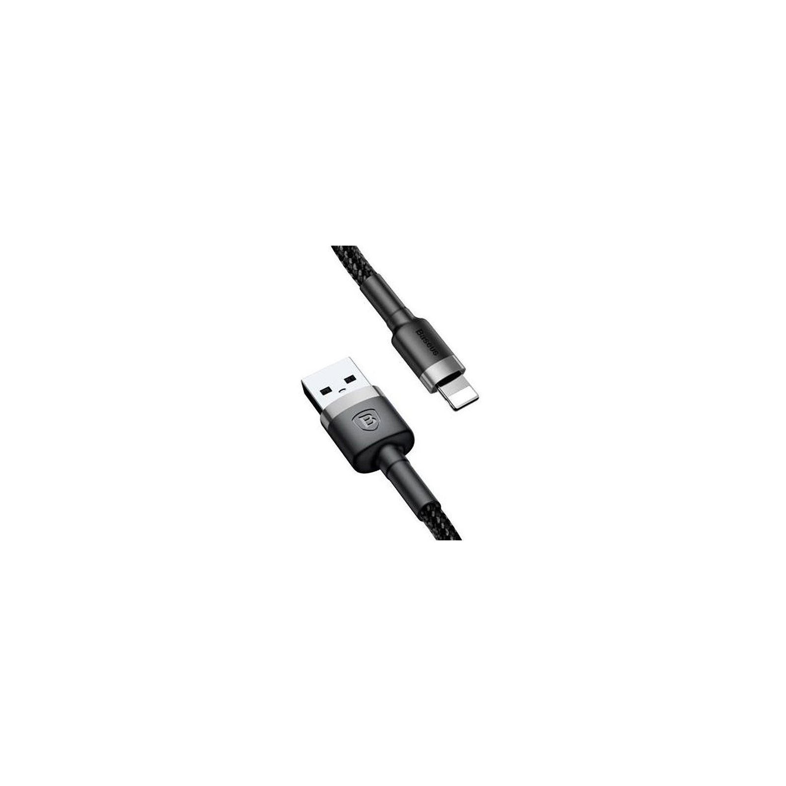 Дата кабель USB 2.0 AM to Lightning 1.0m Cafule 2.4A gray+black Baseus (CALKLF-BG1) изображение 2