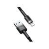Дата кабель USB 2.0 AM to Lightning 1.0m Cafule 2.4A gray+black Baseus (CALKLF-BG1) зображення 2