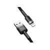 Дата кабель USB 2.0 AM to Lightning 1.0m Cafule 2.4A gray+black Baseus (CALKLF-BG1) изображение 2