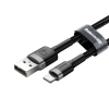 Дата кабель USB 2.0 AM to Lightning 1.0m Cafule 2.4A gray+black Baseus (CALKLF-BG1) зображення 4