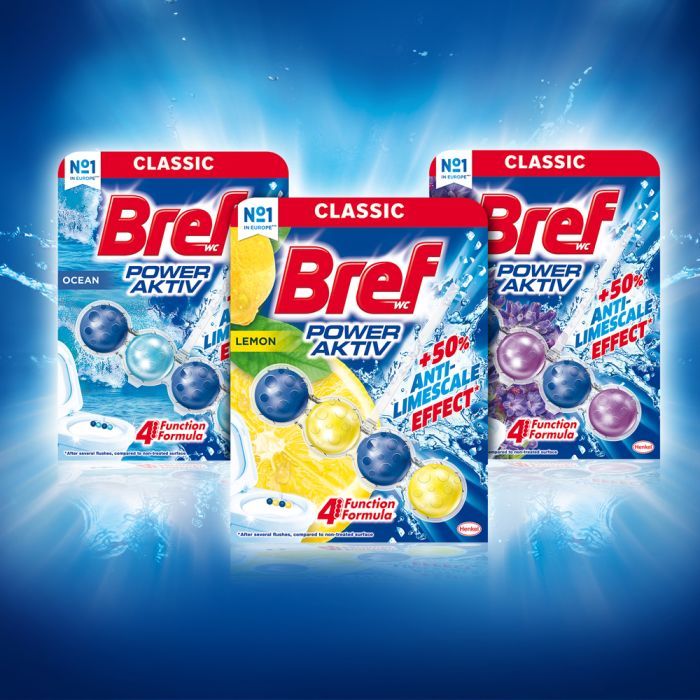 Туалетний блок Bref Сила Актив Лимон 4 х 50 г (9000101308969/9000101308907) зображення 6