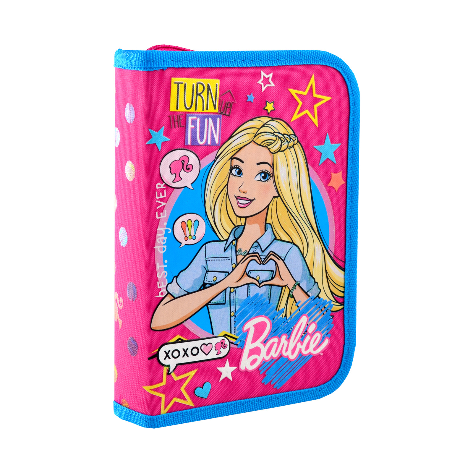 Пенал 1 вересня Barbie твердий одинарний з двома клапанами (532196)