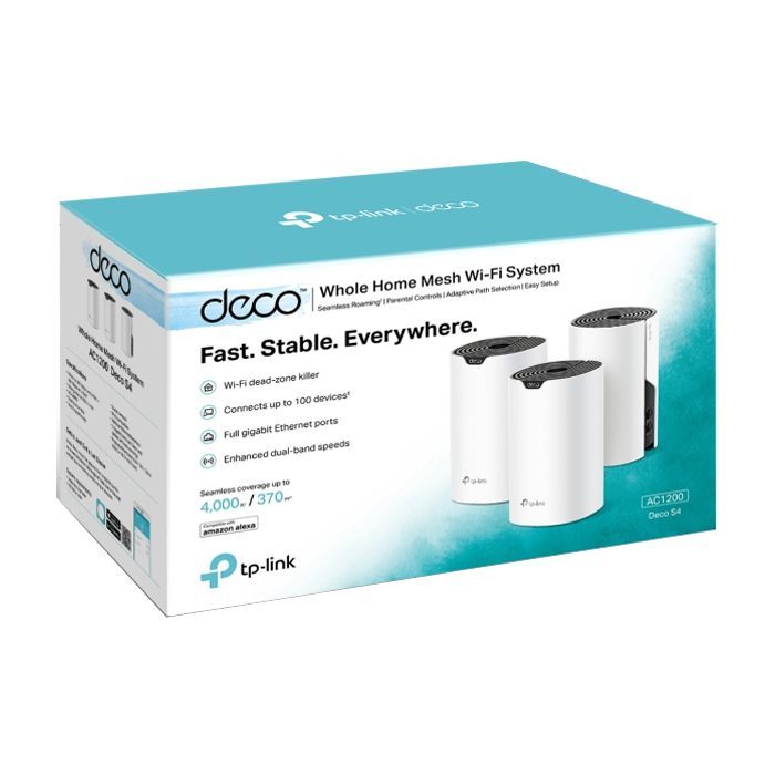 Точка доступа Wi-Fi TP-Link DECO S4 3 pcs AC1200, 2xGE LAN/WAN, MESH (DECO-S4-3-PACK) изображение 3