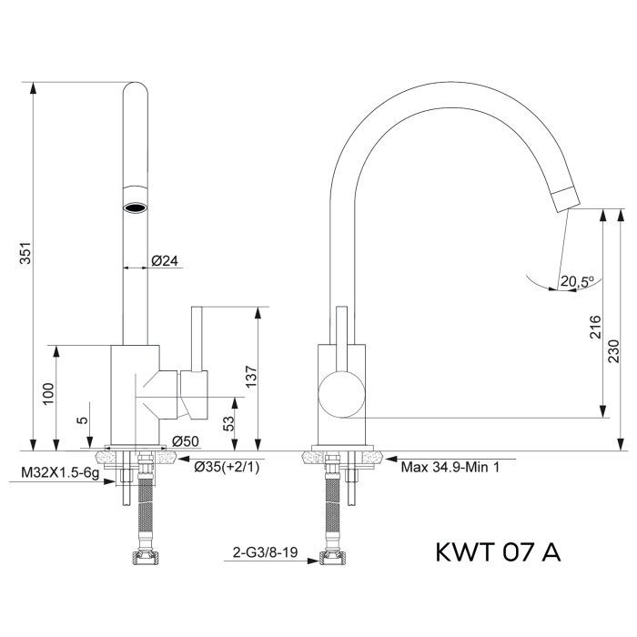 Смеситель Kernau KWT 07A SAND изображение 6