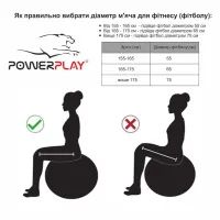 Мяч для фитнеса PowerPlay 4001 65см М'ятний + помпа (PP_4001_65_Mint) изображение 4