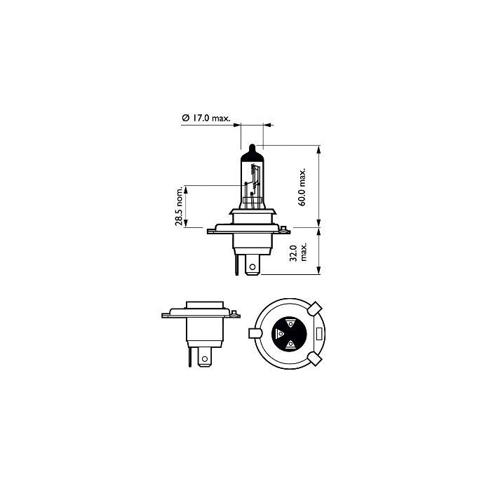 Автолампа Philips галогенова 60/55W (12342 VP B1) изображение 3