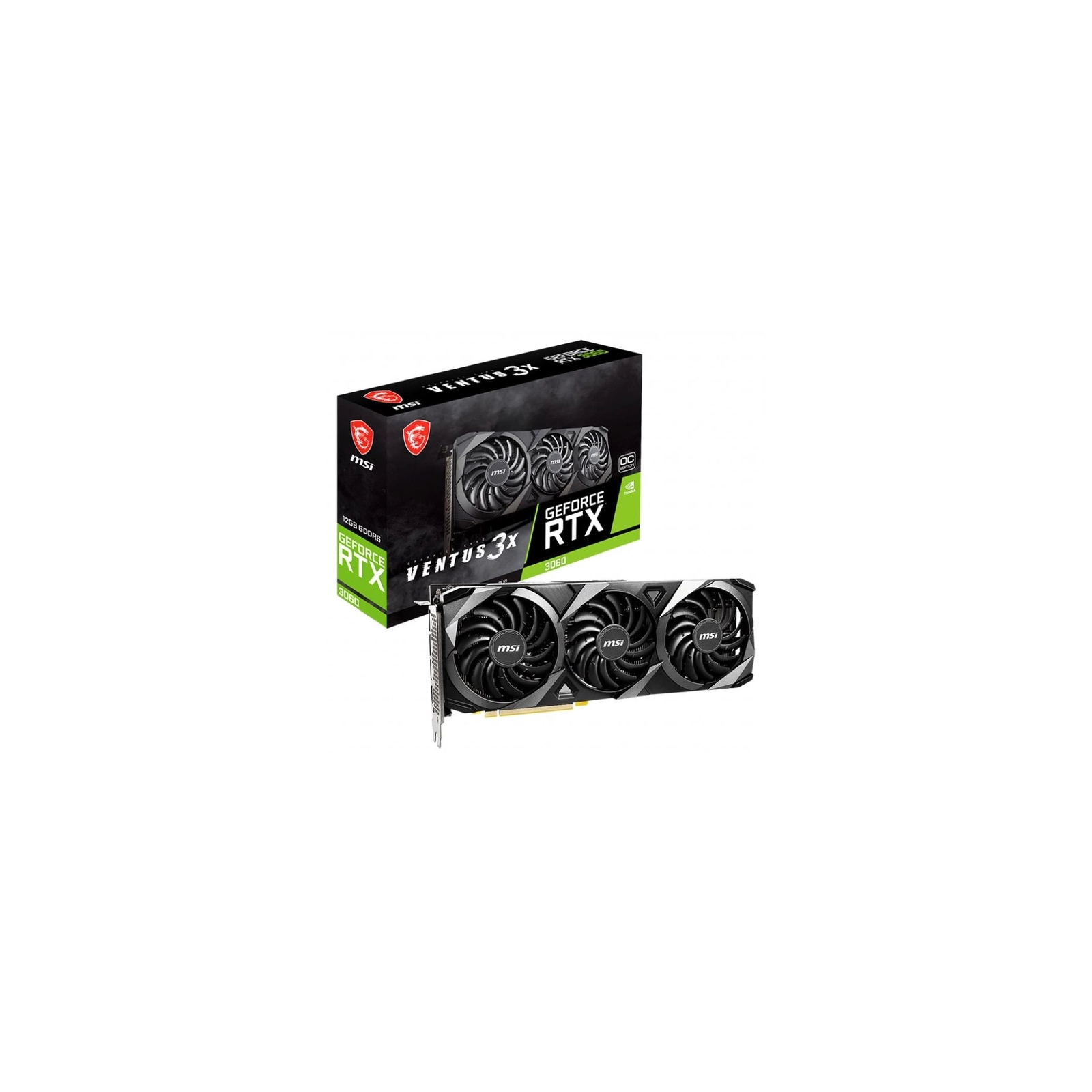 Видеокарта MSI GeForce RTX3060 12Gb VENTUS 3X OC (RTX 3060 VENTUS 3X 12G OC) изображение 2