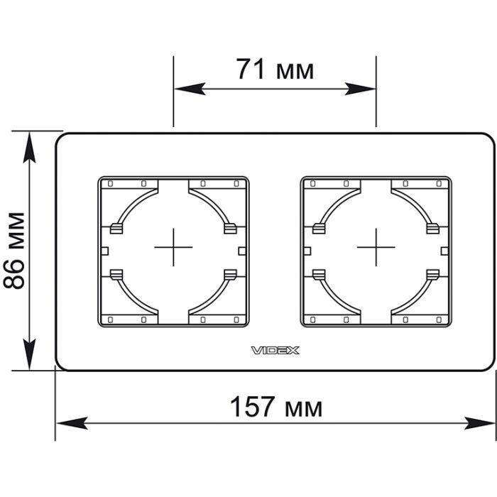 Рамка Videx BINERA червоне скло 2 пости (VF-BNFRG2H-RD) зображення 3