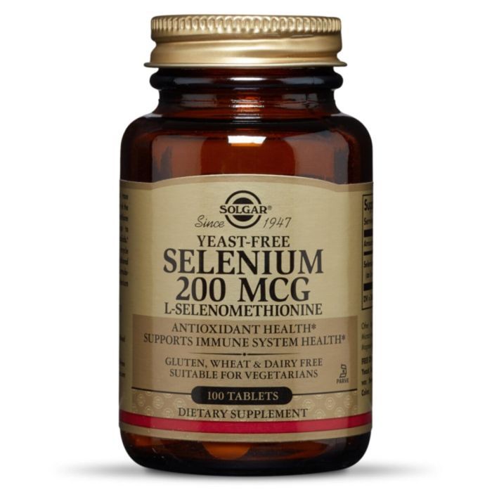 Минералы Solgar Селен, ( Селенометионин), Selenium, Yeast-Free, 200 мкг, 10 (SOL02557)