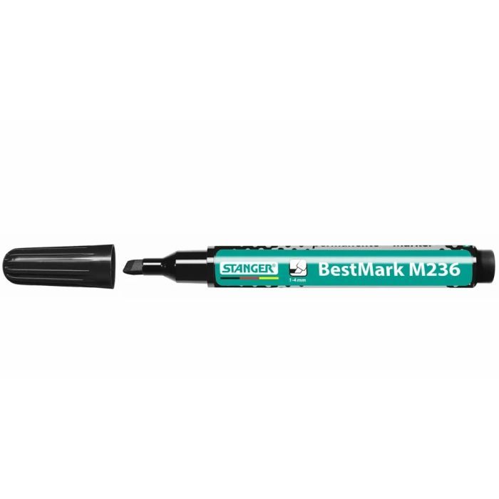 Маркер Stanger Permanent водостойкий клин. наконечник черный 1-4 мм (712004)