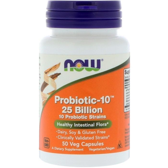 Пробиотики Now Foods Пробиотики Для Пищеварения, Probiotic-10, 25 Billion, 50 ве (NOW-02926)