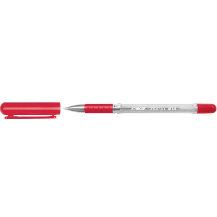 Ручка шариковая Stanger 1,0 мм, с грипом, красная (18000300005)