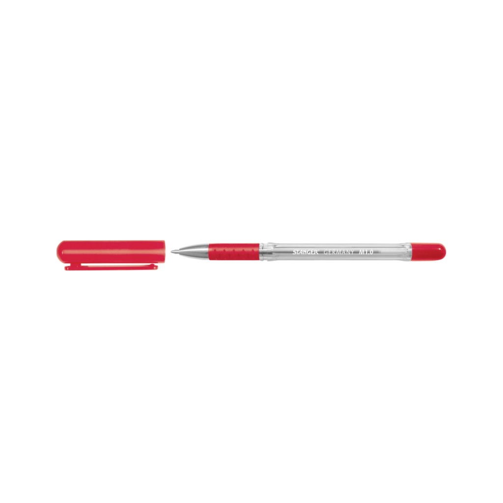 Ручка шариковая Stanger 1,0 мм, с грипом, красная (18000300005)