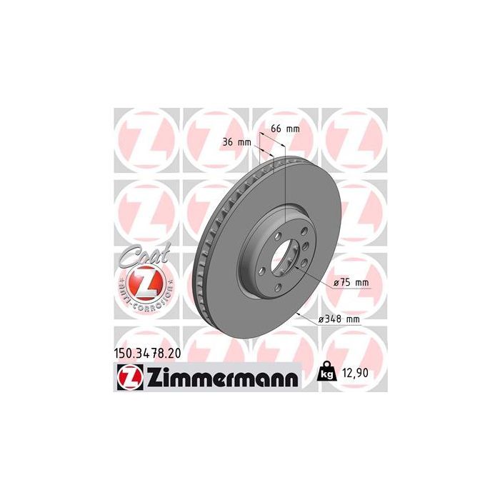 Тормозной диск ZIMMERMANN 150.3478.20