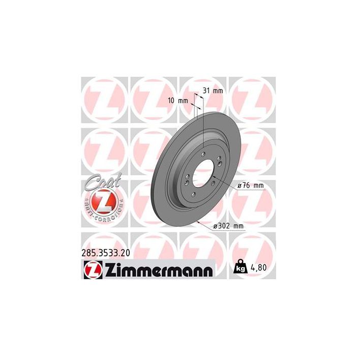 Тормозной диск ZIMMERMANN 285.3533.20