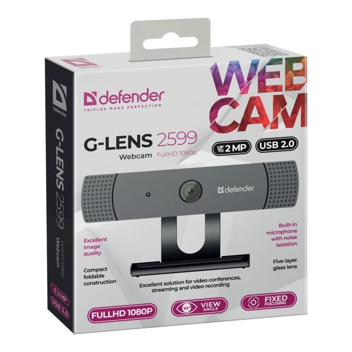 Веб-камера Defender G-lens 2599 Full HD 1080p Black (63199) зображення 10