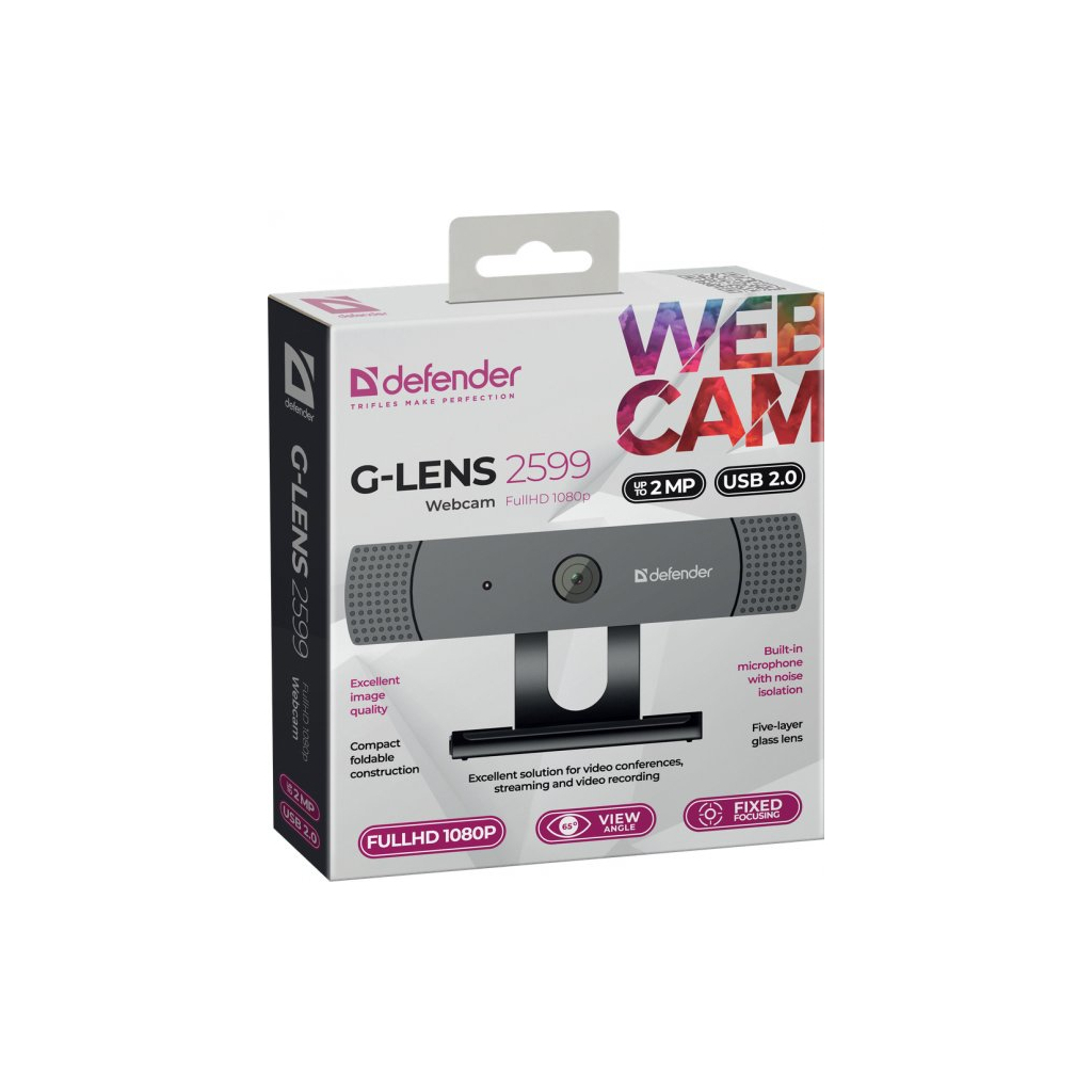 Веб-камера Defender G-lens 2599 Full HD 1080p Black (63199) зображення 10