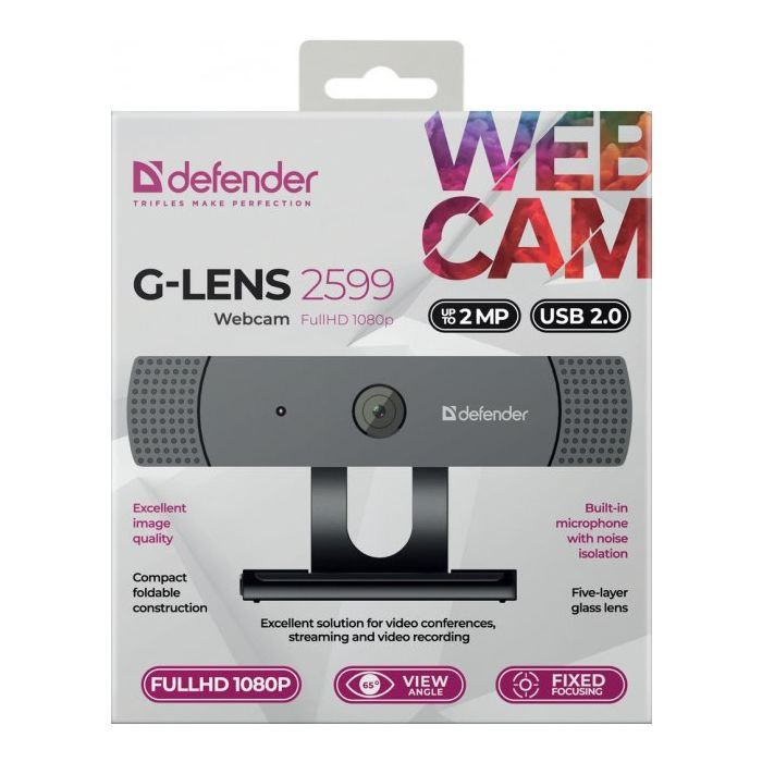 Веб-камера Defender G-lens 2599 Full HD 1080p Black (63199) зображення 9