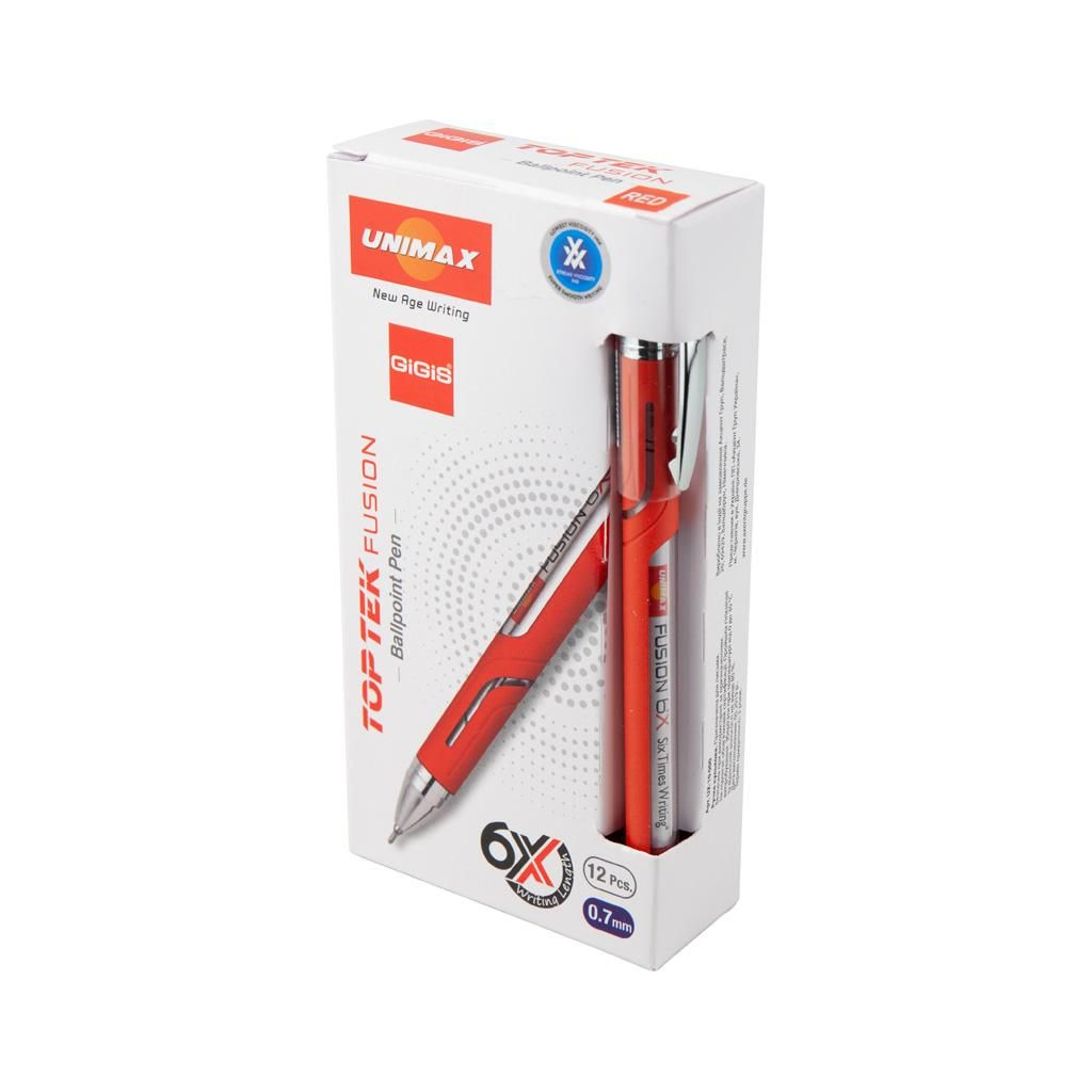 Ручка шариковая Unimax Top Tek Fusion 10000, красная (UX-10 000-06) изображение 3