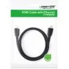 Кабель мультимедійний HDMI M to HDMI M 1.5m nylon braid black Ugreen (40409) зображення 4