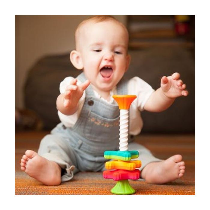 Развивающая игрушка Fat Brain Toys Пирамидка-спиннер тактильная MiniSpinny (F134ML) изображение 5