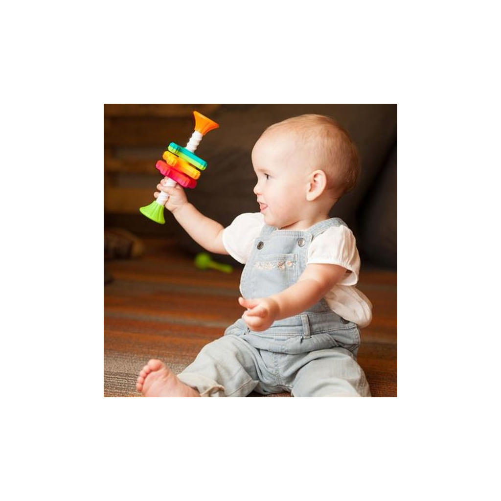 Розвиваюча іграшка Fat Brain Toys Пірамідка-спиннер тактильна MiniSpinny (F134ML) зображення 6