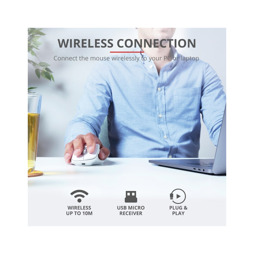 Мышка Trust Ozaa Rechargeable Wireless White (24035) изображение 8
