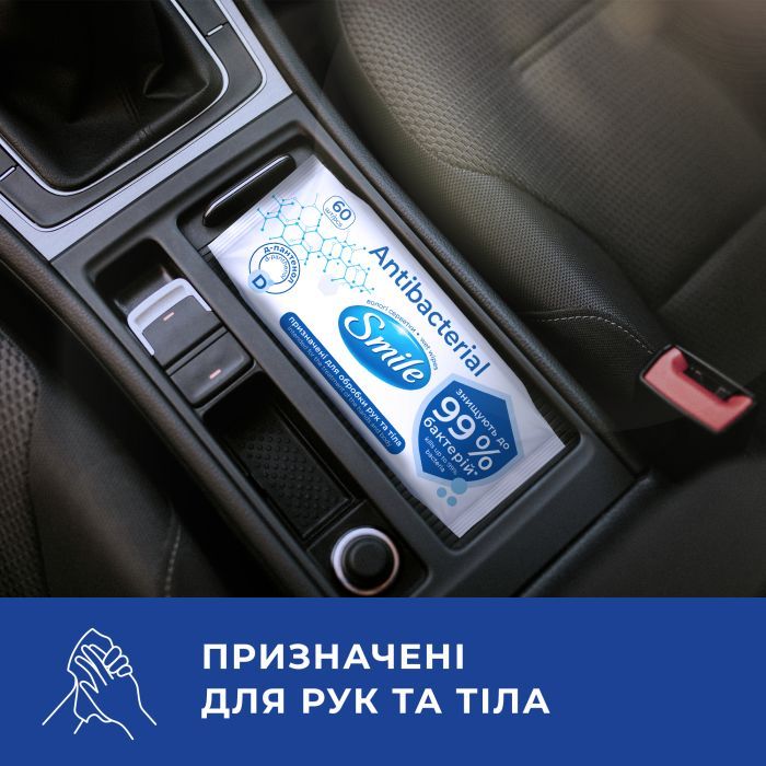 Вологі серветки Smile Antibacterial з Д-пантенолом 15 шт. (4820048481953) зображення 4