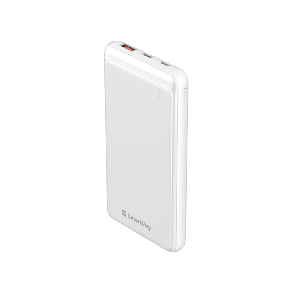 Батарея универсальная ColorWay 10 000 mAh Slim (USB QC3.0 + USB-C Power Delivery 18W) Red (CW-PB100LPG3RD-PD)