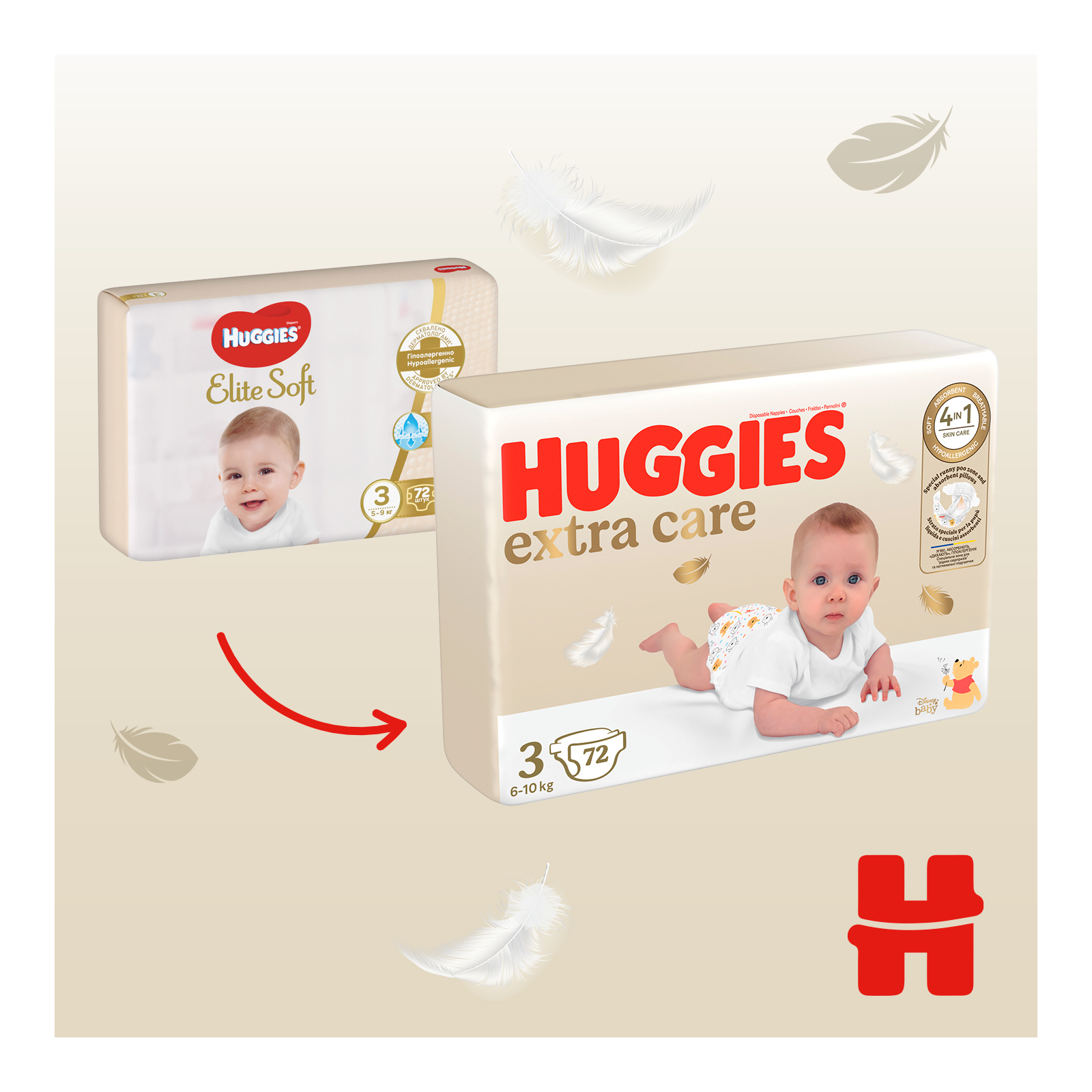 Подгузники Huggies Extra Care Size 3 (6-10 кг) 40 шт (5029053574400) изображение 4
