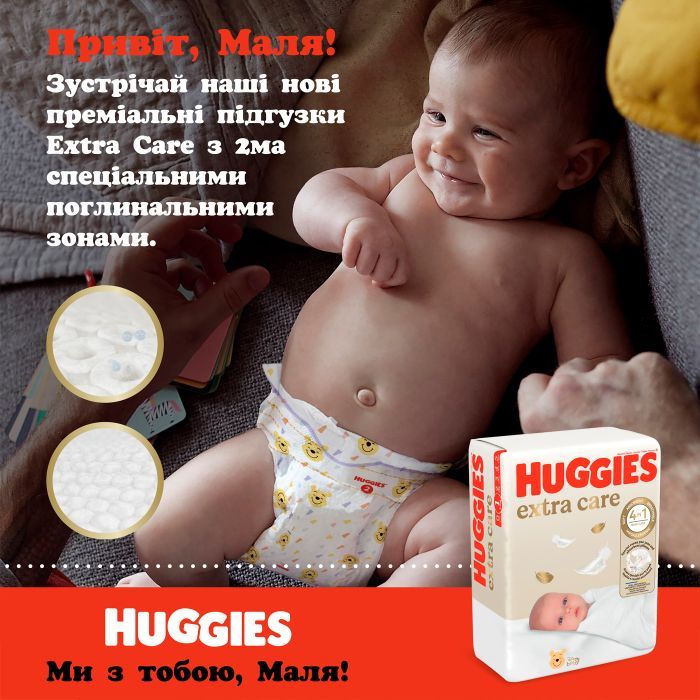 Подгузники Huggies Extra Care Size Размер 3 (6-10 кг) 96 шт (5029053577944) изображение 5