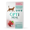 Вологий корм для кішок Optimeal зі смаком телятини в журавлинному соусі 85 г (4820083905438)